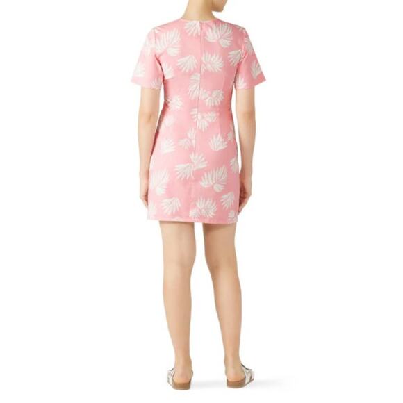Cinq a Sept Phoenix Madison Floral Leaf Print Mini Dress Pink Size 12 - Picture 2 of 7